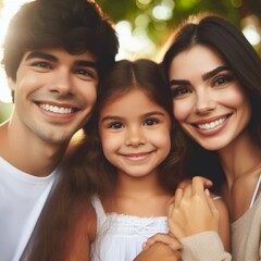 Fototapeta premium Close-up of a happy family