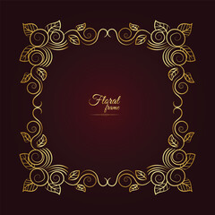 Golden Border Warm Color Border Frame Picture Frame Gold And luxury Floral frame