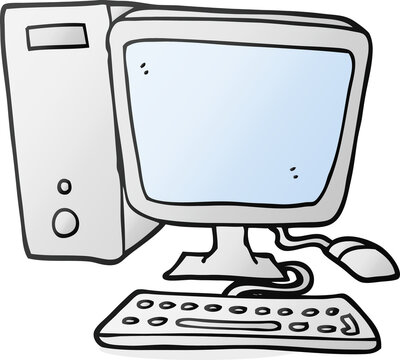 cartoon desktop computer