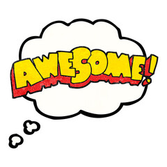 awesome thought bubble textured cartoon