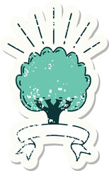 grunge sticker of tattoo style tree