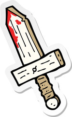 sticker of a cartoon wooden sword