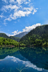 Naklejka na ściany i meble Jiuzhai Valley National Park Summer View in Sichuan Province, China