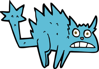 cartoon frightened cat