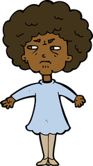 cartoon bitter old woman