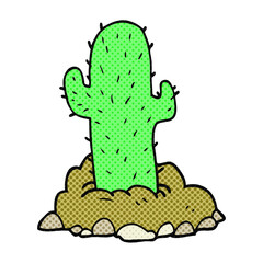 comic book style cartoon cactus