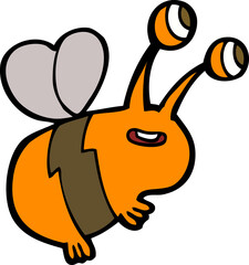 cartoon happy bee