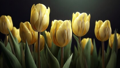 picture with yellow flowers of tulips