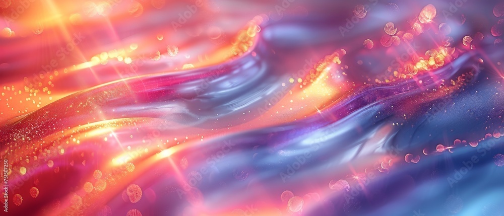 Poster an abstract holographic background photo overlay with a multicolored dust haze, a screen mode for a 