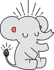 traditional tattoo style cute elephant