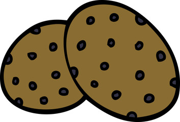 two big cartoon doodle cookies