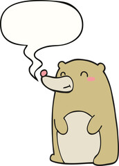 cute cartoon bear and speech bubble