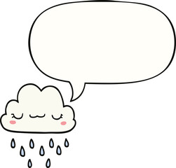 cartoon storm cloud and speech bubble