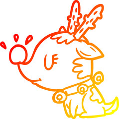 warm gradient line drawing christmas reindeer