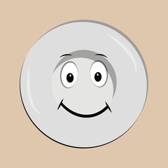Plate cartoon character, with different expressions, happy mood, sad, angry, facial expressions, with different emotions