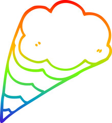 rainbow gradient line drawing cartoon decorative cloud