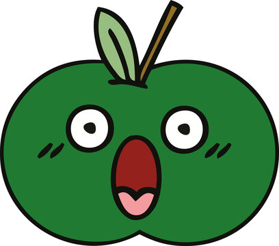 cute cartoon juicy apple