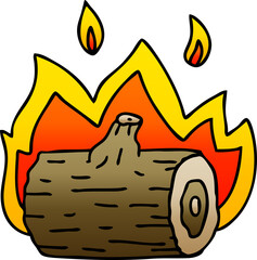 quirky gradient shaded cartoon campfire