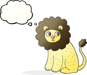 thought bubble cartoon cute lion