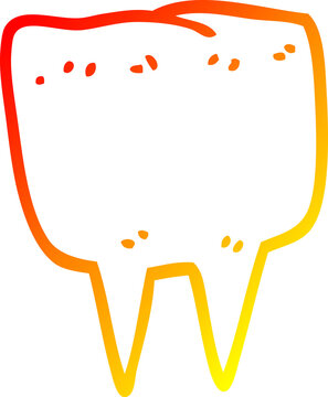 recommend clip art: warm gradient line drawing cartoon tooth