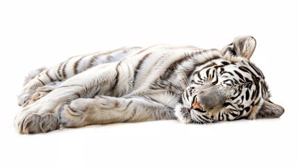 White Bengal Tiger  on white background