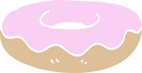 cartoon doodle iced donut