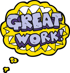 thought bubble cartoon great work symbol
