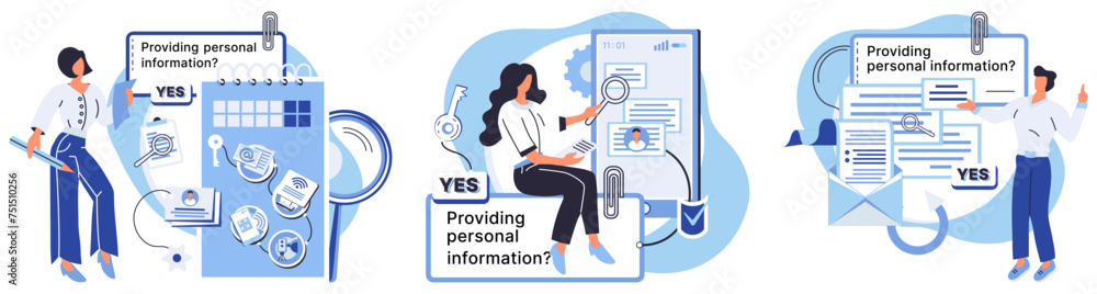 Aufkleber personal information vector illustration. the security personal data relies on strong authentication