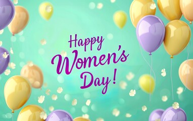 women's day background in fun color with text