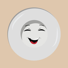 Plate cartoon character, with different expressions, happy mood, sad, angry, facial expressions, with different emotions