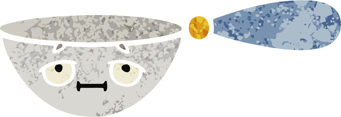 retro illustration style cartoon measuring spoon