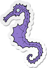 sticker of a cartoon sea horse