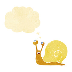 cartoon snail with thought bubble