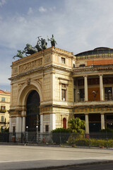 Fototapeta na wymiar The Politeama theater, Palermo, Sicily, Italy