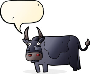 cartoon bull with speech bubble