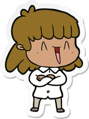 sticker of a cartoon woman