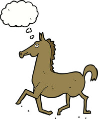 cartoon horse with thought bubble