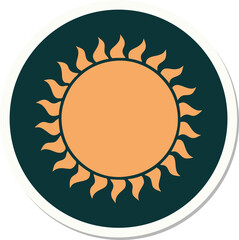 tattoo style sticker of a sun