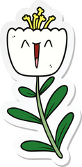 sticker of a happy cartoon flower