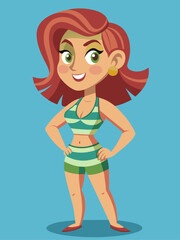 Woman getting ready for summer: vector image