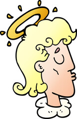 cartoon doodle angel face