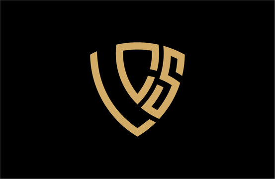 LCS creative letter shield logo design vector icon illustration