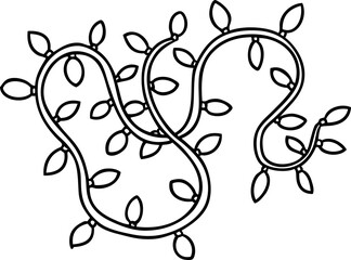 line drawing doodle of colourful lights
