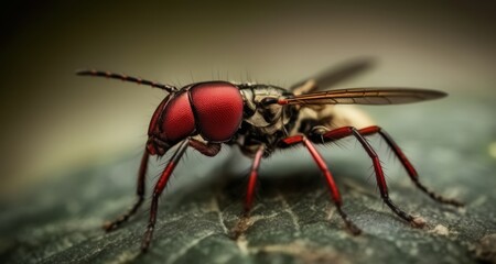 Fototapeta premium Close-up of a vibrant red and black bee