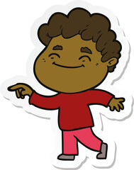 sticker of a cartoon friendly man