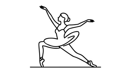 Ballet Dancer ballerina. Vector Illustration on white background