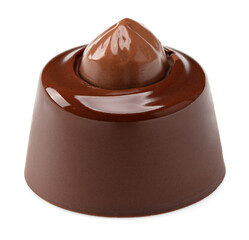 cracked chocolate candies sweets with nuts isolated on white background. Clipping path.