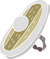 flat color illustration of a cartoon shield