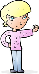 cartoon woman waving