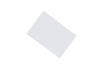 Empty blank white greeting or invitation card mockup isolated on white background. 3d rendering.